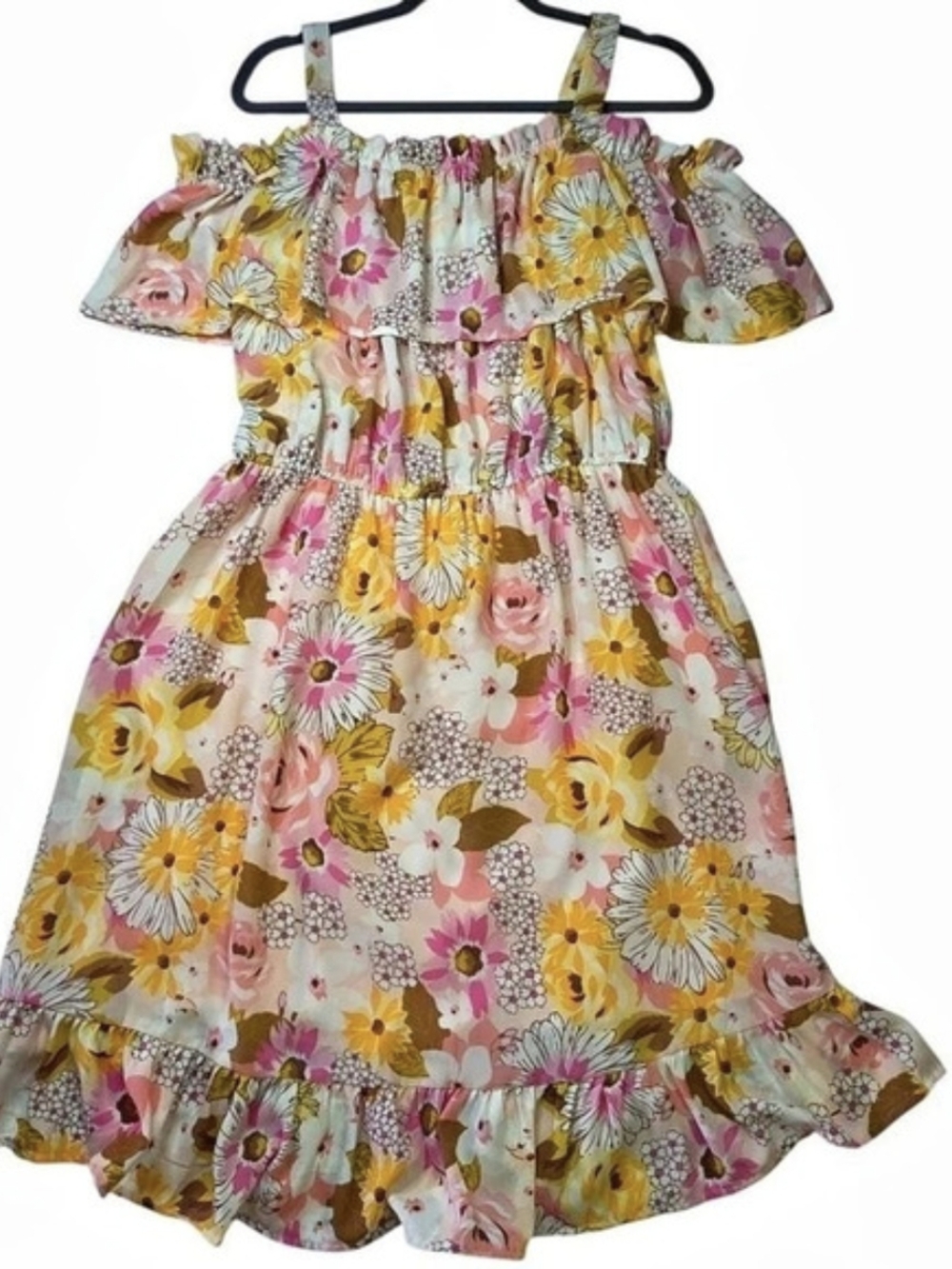 3rd + Malt Floral Ruffle Dress Wome's Size XXXL fits Like 2X-Like New